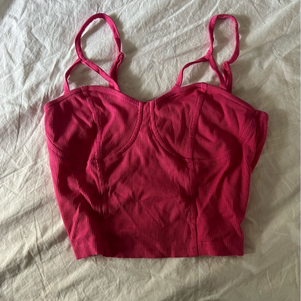 ilia ilia cropped pink “corset style” top
